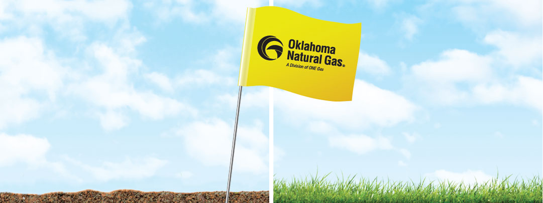 yellow flag oklahoma natural gas pipeline marker